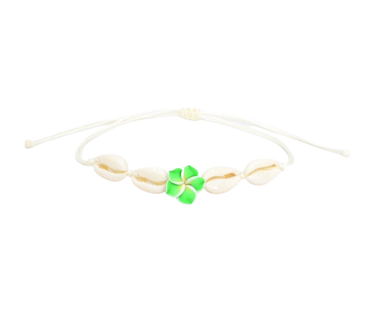 Flower & Sea Shell Beads Anklet