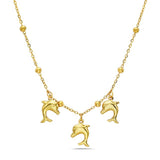 Ocean Series Dolphin, Scallop Shell, Starfish pendant