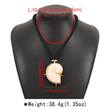 Snail Shell Black Rope Pendant