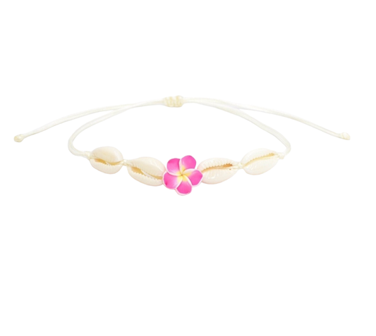 Flower & Sea Shell Beads Anklet