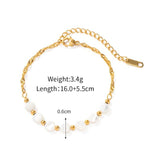 18K Gold Plated Adjustable Multi Layer Small Pearls Anklet