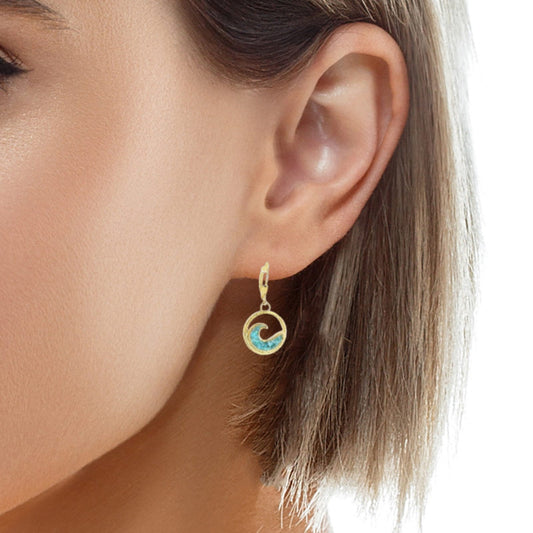 14k Gold Plate over Sterling Silver Wave Earrings