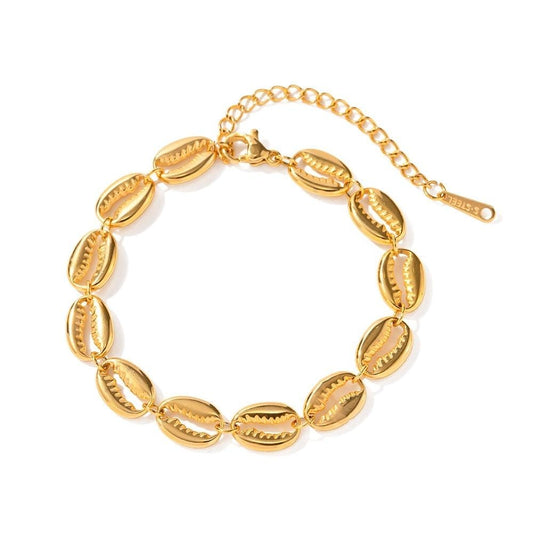 18k Gold Plated Cowrie Shells Shaped Bracelet