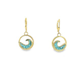 14k Gold Plate over Sterling Silver Wave Earrings