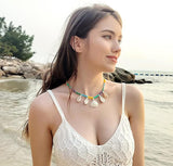Beach Style Multicolor Beads Shells Necklace, Anklet Set