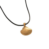 Ocean Gold Seashell Chord Necklace with Adjustable Chain