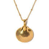 18k Gold Plated Large Shell Necklace