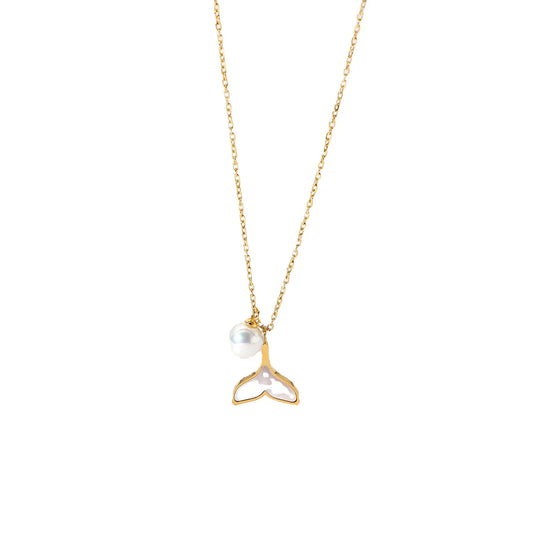 Fish Tail Pendant Attached With a Pearl