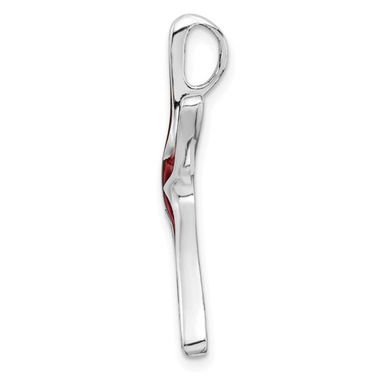 Sterling Silver Rhodium-Plated Polished Enameled Dancing Starfish Slide