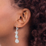 Sterling Silver Rhodium-Plated Polished Sea Life Leverback Earrings