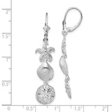 Sterling Silver Rhodium-Plated Polished Sea Life Leverback Earrings