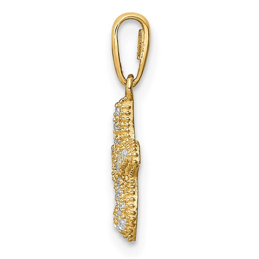 14K CZ Starfish Pendant