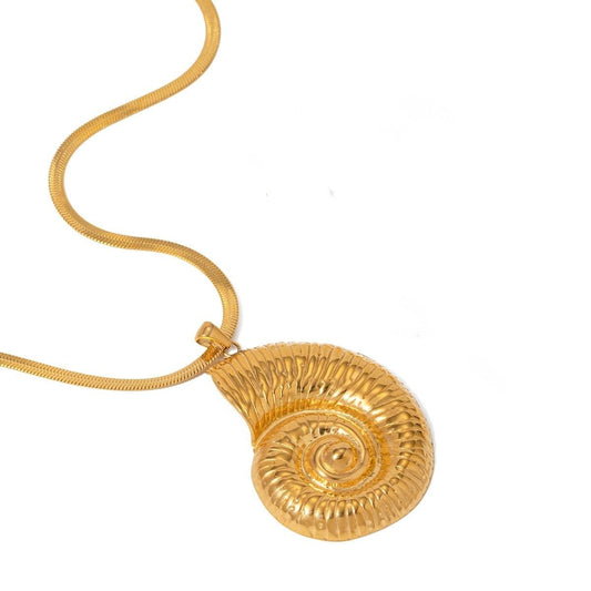 Gold-Color Sea Snail Charm Necklace