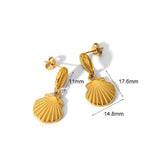Gold Plated Scallop Shell Statement Earrings