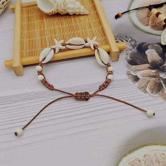Handmade Starfish Beaded Bracelet With Natural Shell