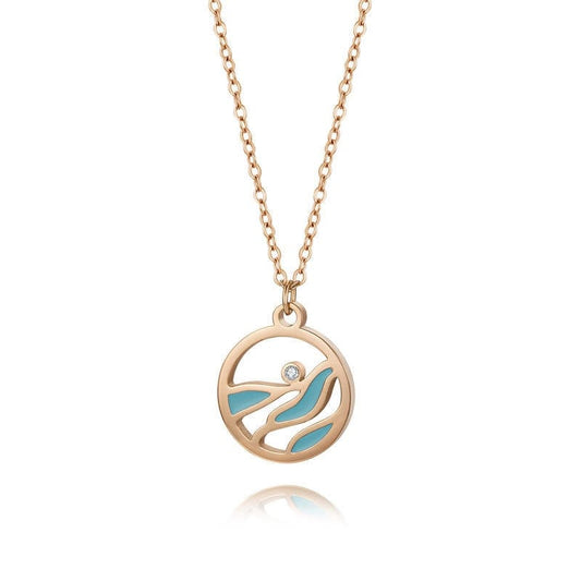Blue-hued Ocean Waves Pendant