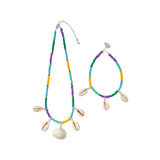 Beach Style Multicolor Beads Shells Necklace, Anklet Set