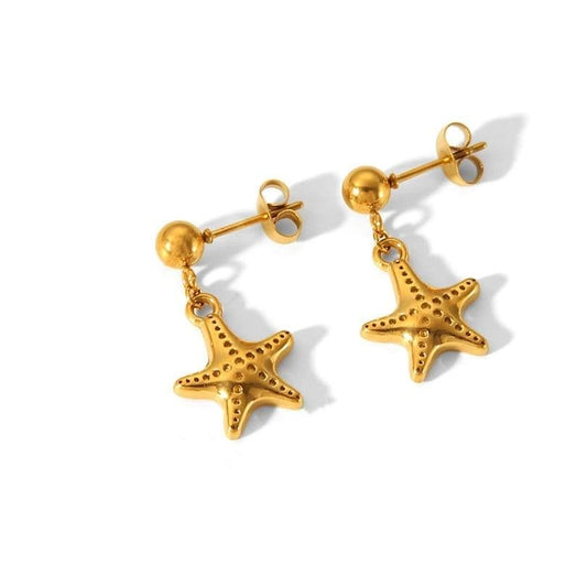 Textured Starfish Stud Earrings