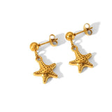 Textured Starfish Stud Earrings