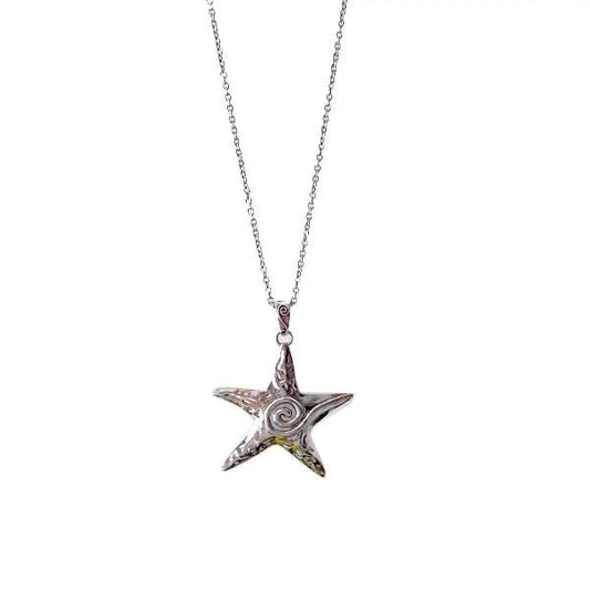Retro Spiral Large Pentagram Star Pendant