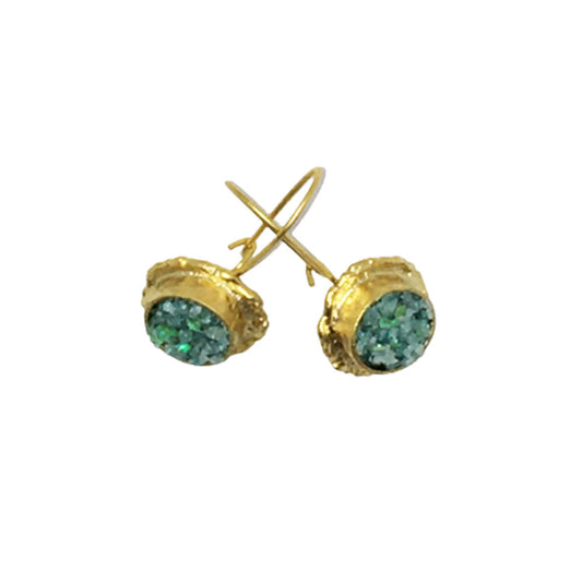 Glimmering 18k Plated  Earrings with Hook Closure