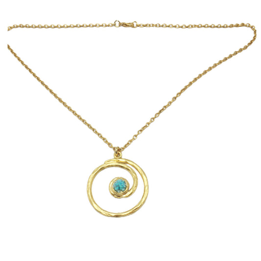 Glimmering Circular Wave Necklace