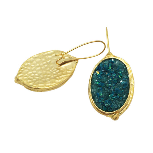 Glimmering Large Oval Earrings