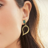 Glimmering Oval Hollow Earrings