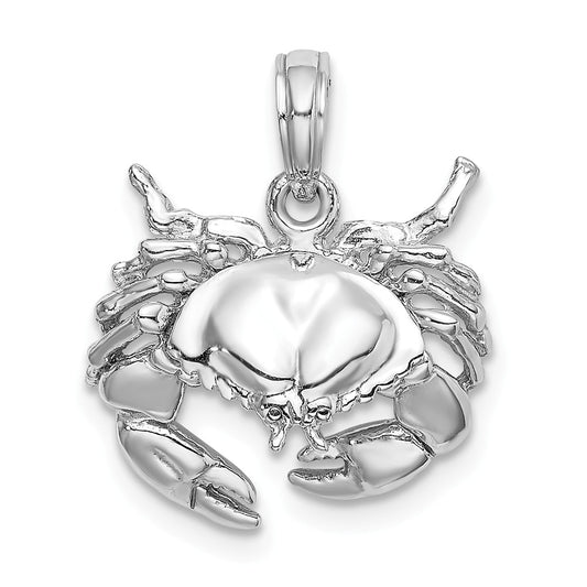 14K WHITE GOLD BEACH DAYS CRAB PENDANT