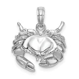 14K WHITE GOLD BEACH DAYS CRAB PENDANT