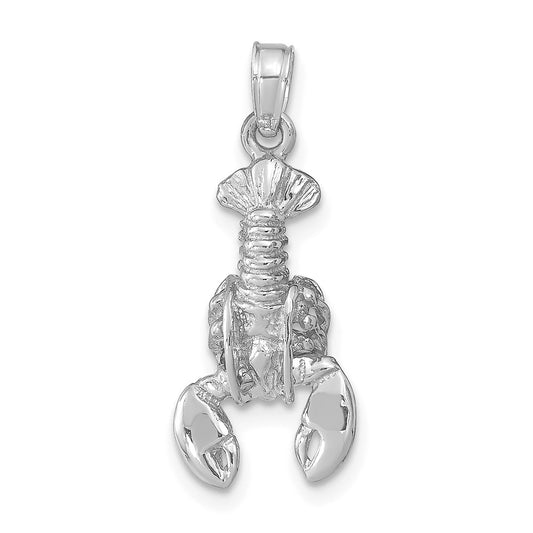 14K WHITE GOLD MOVEABLE LOBSTER PENDANT / 2-D (4 OF 4)