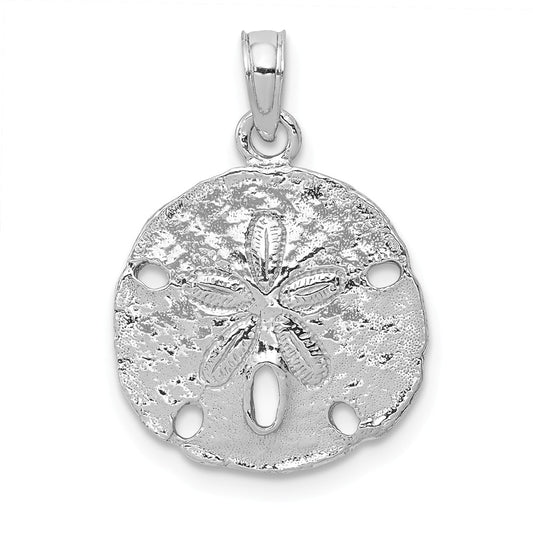 14K WHITE GOLD WHITE SAND DOLLAR PENDANT / HP (5 OF 6)