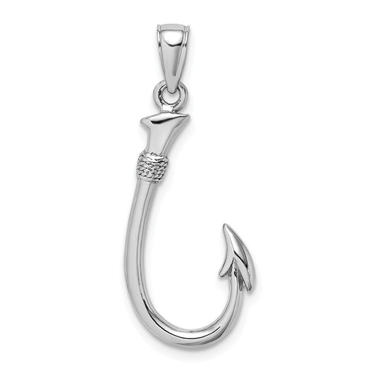 14k gold fish hook pendant