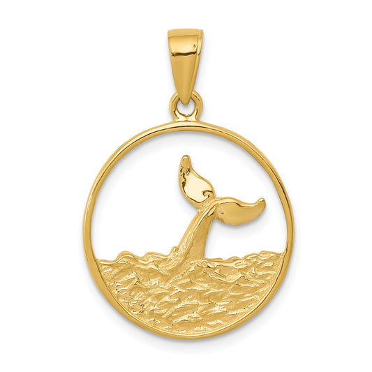 14K DIVING WHALE PENDANT