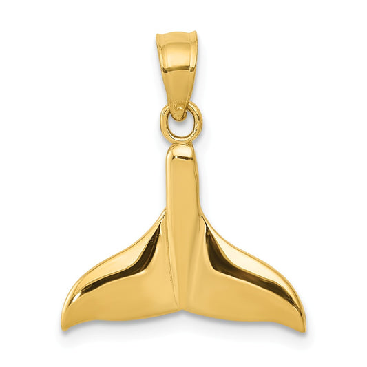 14K OPEN-BACKED WHALE TAIL PENDANT