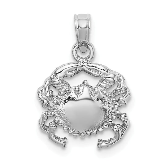 14K WHITE GOLD SPOTTED CRAB PENDANT