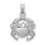 14K WHITE GOLD SPOTTED CRAB PENDANT