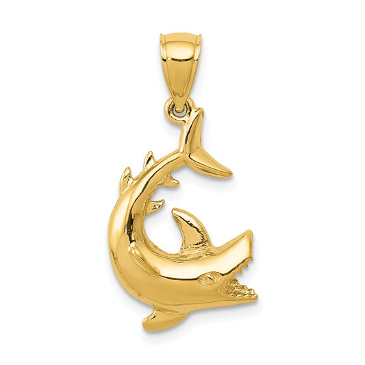 14K SHARK PENDANT