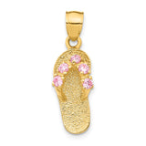 14K OCTOBER/CZ BIRTHSTONE FLIP FLOP PENDANT
