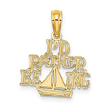 14K I'D RATHER BE SAILING PENDANT
