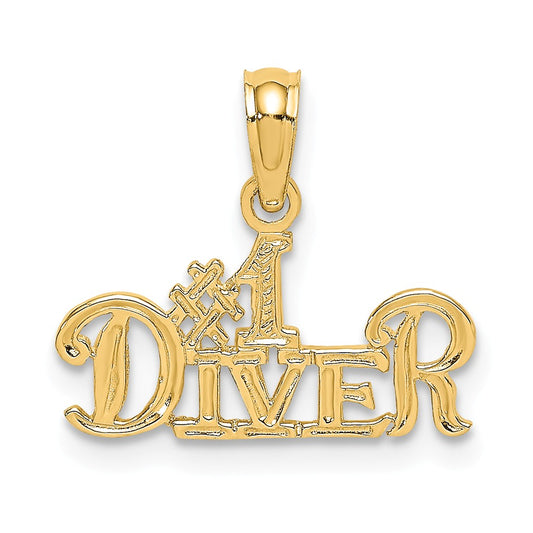 14K #1 Diver Pendant
