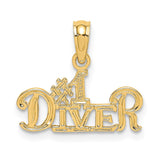 14K #1 Diver Pendant