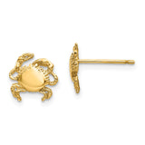 Boucles d'oreilles crabe 14k