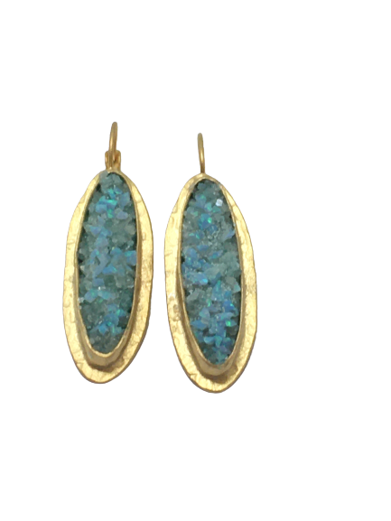 Glimmering Small Oval Earrings