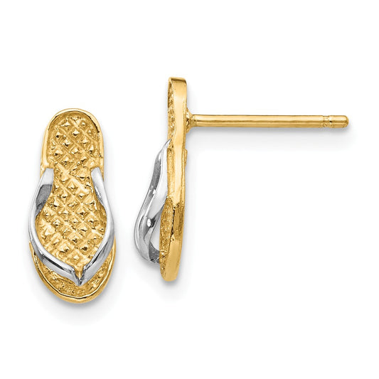 14K & RHODIUM FLIP FLOP EARRINGS