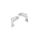 14K WHITE GOLD DOLPHIN EARRINGS