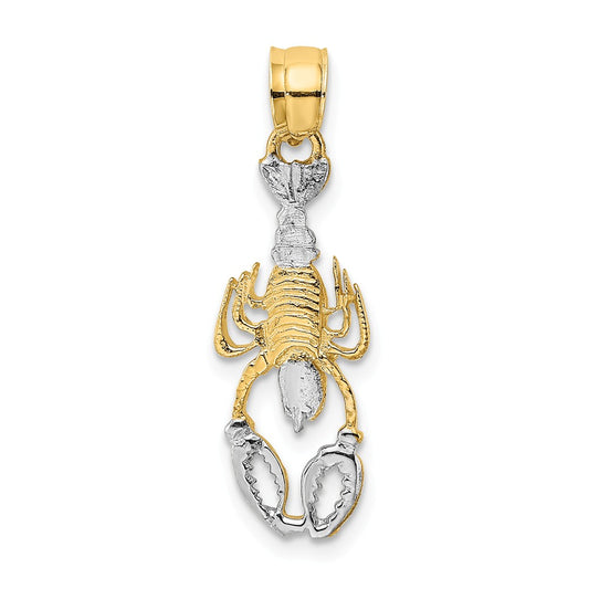 14K & RHODIUM LOBSTER PENDANT