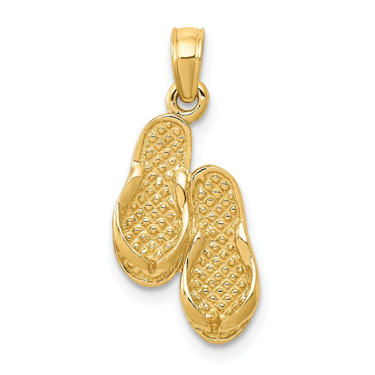 14K 3D FLIP FLOPS PENDANT