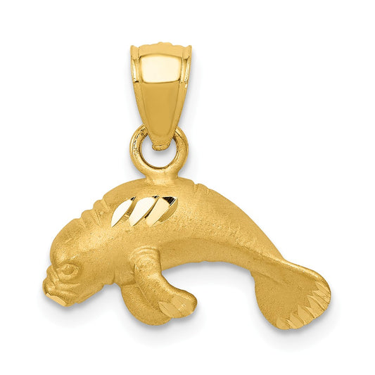 14K SEA COW PENDANT