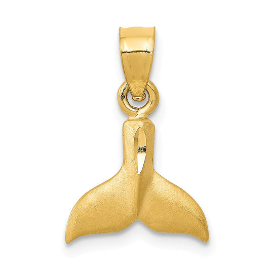 14K WHALE TAIL PENDANT